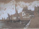 une image d'un dessin d'un bateau dans l'eau