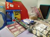 a table with a bunch of items on top of it