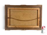 an old picture frame with a rope hanging from it ' s side