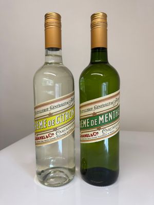 2 bouteilles : Maison CABANEL, crème de citron et crème de m…