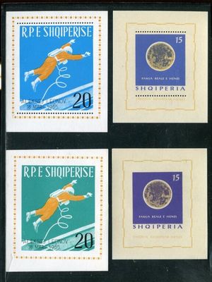 four stamps with a picture of a horse and a dog on them