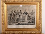 a picture of a painting of a group of men in uniform