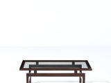 an image of a coffee table with a glass top on a white background
