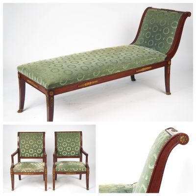 Mobilier de salon en acajou et placage d'acajou début XIXème…