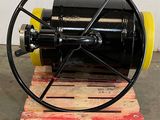a wheel that is sitting on a pallet