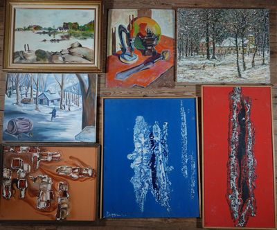 LOT de 9 pièces encadrées comprenant : - Photo 1