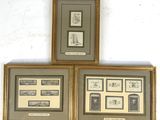 three framed pictures of a couple of different animals on a wall