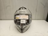 a close up of a motorcycle helmet on a table