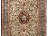 an antique persian rug with a medallion design on a white background