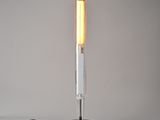 a close up of a light that is on a table