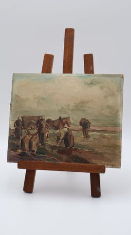 Pierre DE BELAY (1890-1947) « Scène de champs animé ». Huile sur ...