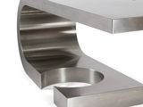 an image of a modern stainless steel console table