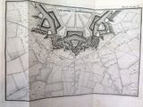 drawing of a map of a city with a tower in the middle of it