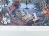 a picture of a painting of a rooster reading a book