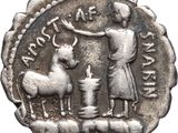 an old silver coin with a woman and a horse on it
