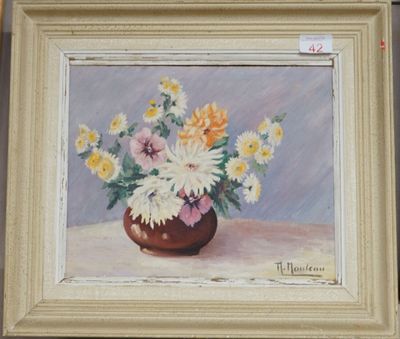 AC Nauleau "Vase fleuri" Huile sur toile, signée en bas à dr…