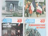 four french magazines with pictures of soldiers and soldiers in front of the arc de trios