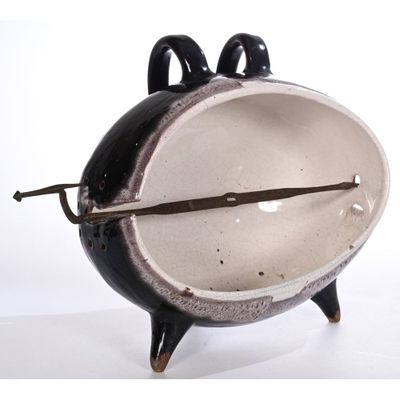 ORIGINALE ROTISSOIRE DE TABLE en céramique émaillée reposant… - Photo 1