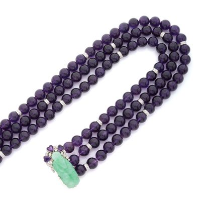 CRISTOFOL COLLIER présentant 3 rangs de perles d'améthyste a…