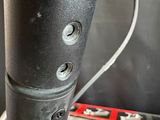 a close up of a microphone on a stand