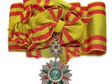 ruban rayé jaune et rouge orné d'une étoile