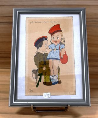 YVON Petit dessin humoristique « je t’attends depuis longtem…