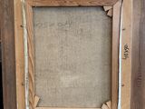 an old picture frame with a picture of a dog in it