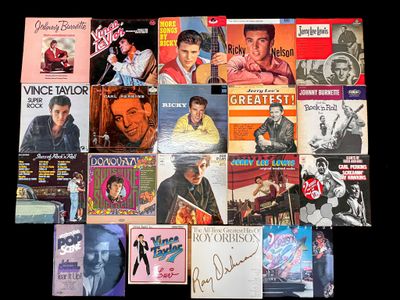 Lot de 22 disques 33 tours de rock' n roll et pop Américaine…