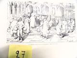 une photo représentant un dessin d'un groupe de personnes dans un bâtiment