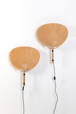 paire d'appliques murales modernes en bambou de style « mid-century », dans le style de Person