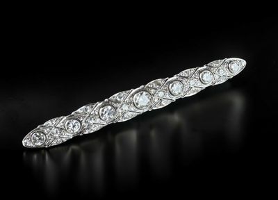 an art deco diamond and platinum - plated bangle