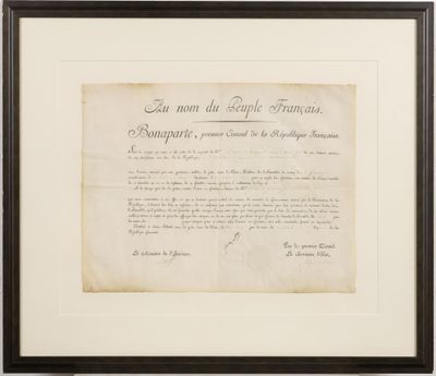 BONAPARTE 1er consul. Diplôme de nomination pour Roger Lange…