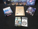 a lot of books and dvds on the table
