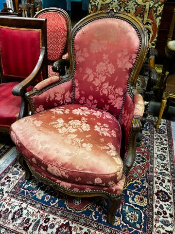 Bergère en cabriolet d’époque louis XV, restaurations.