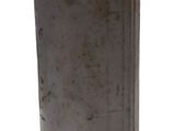 a metal container that has two liters of liquid in it