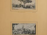 an old drawing of a horse drawn carriage and a horse drawn carriage