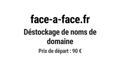 Nom de domaine face-a-face.fr. Catégorie: Marketing et publi…