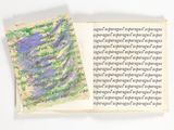 un livre ouvert sur lequel figure l'image d'une fleur violette