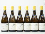 six bouteilles de vin sont alignées sur une surface blanche