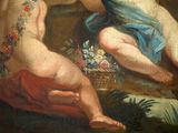 an image of a painting of two women sitting on the ground