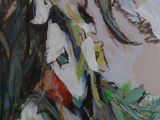 a painting of flowers in a vase on a table