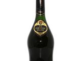 a close up of a bottle of champagne on a white background