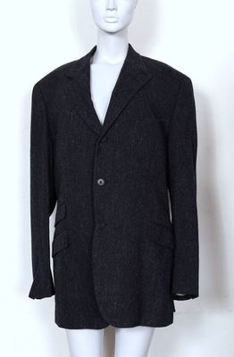 Veste blazer vintage en laine noire pour homme, taille 42