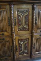 Grande armoire néo-gothique flamande - chêne - sculptée avec… (photo 3)