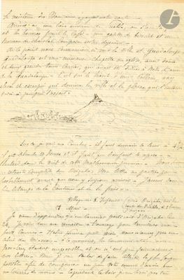 une lettre manuscrite, rédigée à l'encre noire sur une feuille de papier jaune