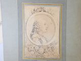 une photo représentant un dessin d'un homme, dans un cadre