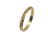 a close up of a gold ring on a white background