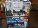 a cart that has a lot of items in it