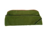 a close up of a green pouch with a zipper on it