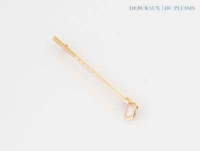 une photo d'une paire de boucles d'oreilles en or ornées d'une seule perle